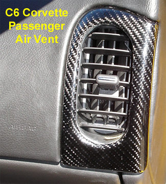Real Carbon Fiber, C6 Corvette, Passenger Side Air Vent Cover